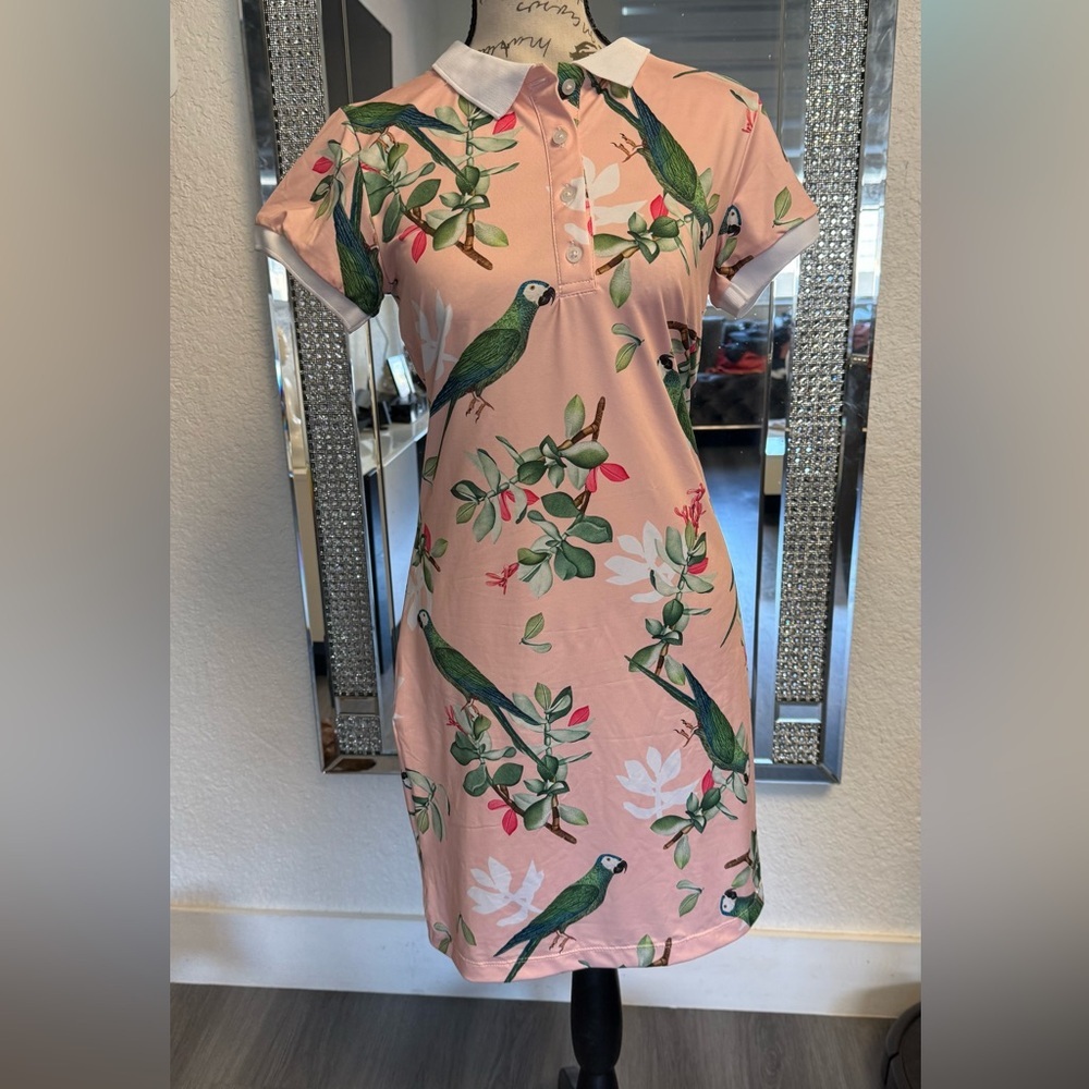Partner Tropical Parrot Tennis Dress - Size S - Ultra Stretch - Picture 2 of 10